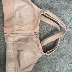SHEFIT Blush/Nude Support Front-Zip Sports Bra